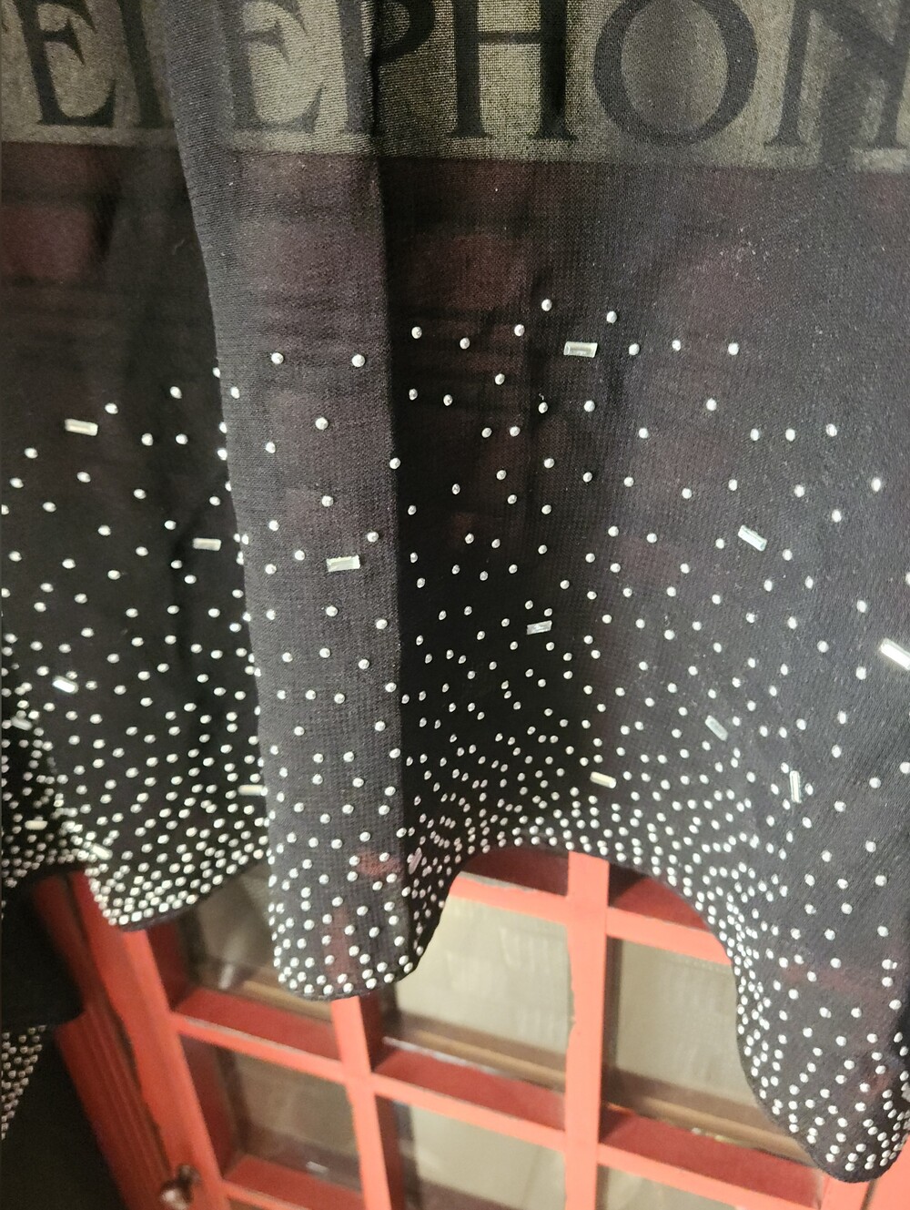 Black Draped Sarf with Silver Stud Detailing
